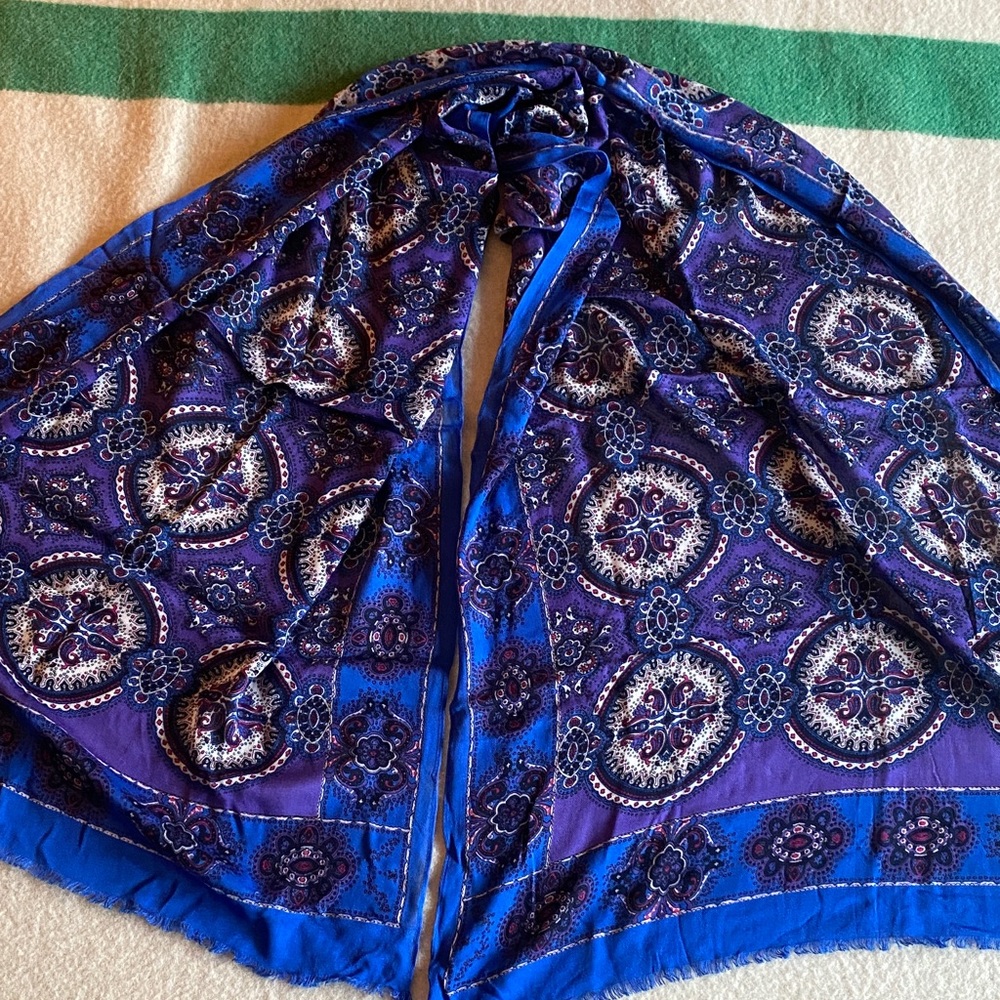 Talbots Blue and Purple Scarf